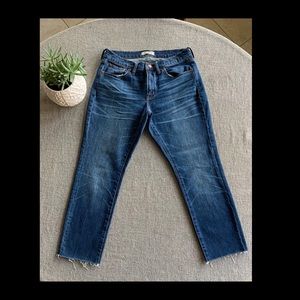 Madewell “The Slim Boyjean” cropped jeans, size 28